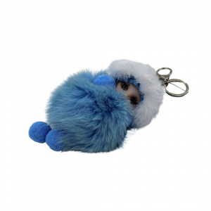 Breloc puf bleu model bebeluș cu căciuliță - Img 3