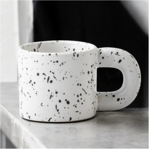 Cană ceramică, mată, crem cu aspect pătat, 300 ml, eCarla, CUP19