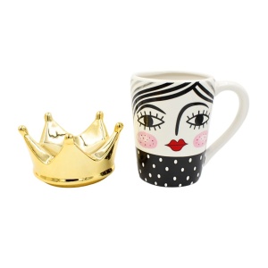 Cană cu capac Queen, 14x10x17,5cm, Hoff Interieur