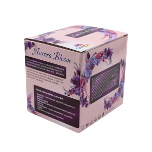 Cană cu inserție de pene multicolore, pereți dubli, sticlă borosilicată, 200 ml, Aurora Bloom