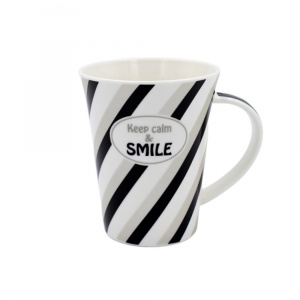 Cană din porțelan personalizată cu mesaj "Keep calm and SMILE" - Img 1