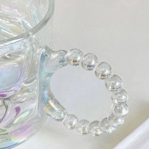 Cană din sticlă, pentru cafea. 7.5 cm, 260 ml, design iridescent, SZK55