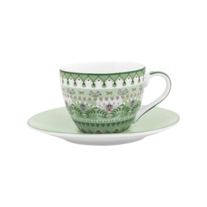 Cană espresso cu farfurioară, colecția Lily & Lotus, Light Green, 120 ml, Pip Studio