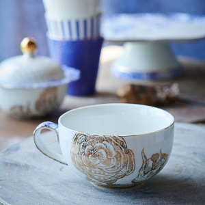 Cană espresso cu farfurioară, colecția Royal White, 225 ml, Pip Studio