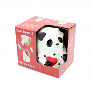 Cană figurină upside-down "Ursuleț panda roz"