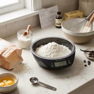 Cântar de bucătărie digital Excellent Houseware cu bol, precizie 1 g, 400 ml, funcție Tare, afișaj LCD, măsurare g/oz/lb/ml