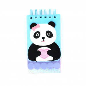 Carnețel, multicolor, 3D, Panda cu fundiță și inimioară, 120 pagini - Img 2