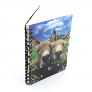 Carnețel zoo cu spirală 3D "LiveLife - Donkeys"