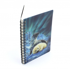 Carnețel zoo, cu spirală, 3D, "LiveLife - Harp seals" - Img 2