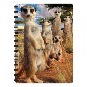 Carnețel zoo cu spirală 3D "LiveLife - Meerkat gaze"