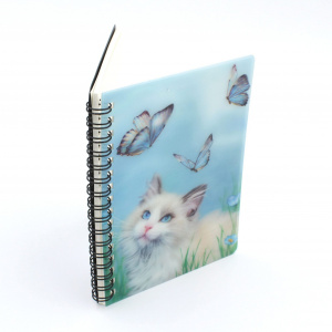 Carnețel zoo cu spirală 3D "LiveLife - Ragdoll and butterflies"