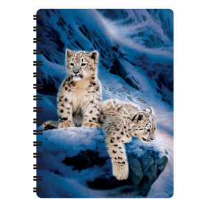 Carnețel zoo cu spirală 3D "LiveLife - Snow leopard cubs"