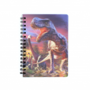 Carnețel zoo cu spirală 3D "LiveLife - T-rex attack"