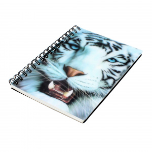 Carnețel zoo, cu spirală, 3D, White Tiger Face - Img 1