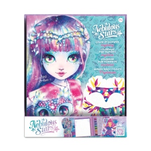 Carte de colorat, pe numere, Nebulous Stars, model Mystery