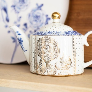 Ceainic din porțelan, Pip Studio, 900ml, colecția Royal White