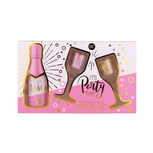 Set cadou de baie pentru copii, LET'S CELEBRATE, gel de duș și 2 pahare tip șampanie