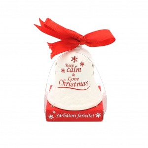 Clopoțel decorativ - „Keep calm and love Christmas"