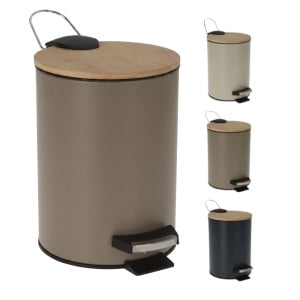 Coș de gunoi cu pedală, capacitate 3l, culoarea taupe, 17x24 cm