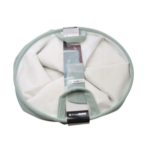 Coș de rufe pliabil, textil, rotund, 38x38x50 cm, gri deschis