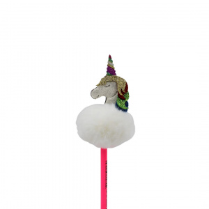 Creion figurină Unicorn alb puf alb 26cm - Img 1