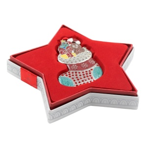 Decorațiune de Crăciun Bailey & Brooke, metalică, în cutie elegantă - Ciorăpel