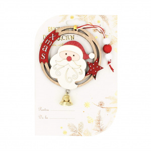 Decorațiune din lemn - snow circle xmas - Santa