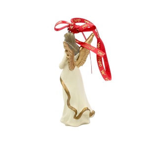 Decorațiune Regatul de Crăciun, Royal, model îngeraș inofensiv, alb, 10 cm
