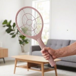 Electric insect swatter, 17 x 46 cm, pink