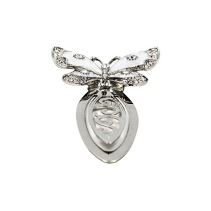 Semn de Carte Metalic Elegant Fluture cu Cristale, 10.5 x 5.5 cm, Argintiu, Cadou Premium pentru Femei, AZAY
