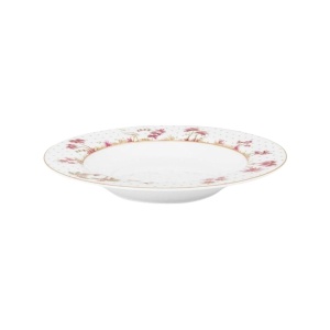 Farfurie adâncă, din porțelan, Pip Studio, Dots Gold Pink, 21.5 cm, colecția Jolie