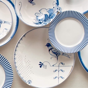 Farfurie din porțelan, Pip Studio, White, 18 cm, colecția Pip & The Blue Bird