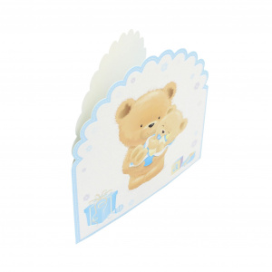 Felicitare Gold Teddy Baby Boy