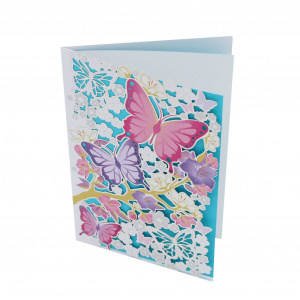 Felicitare Premium Laser Butterfly Garden