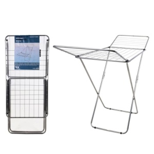 Uscător de rufe pliabil din metal, pentru balcon, suprafață utilizabilă 18 m, argintiu, 180x55x108 cm
