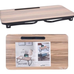 Măsuță pliabilă pentru laptop și tabletă, utilizare în pat sau canapea, din MDF, 52,5x30x21,5 cm