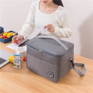 Geantă termică pentru transportul alimentelor, LUNCH BOX, 29x20x21 cm, gri