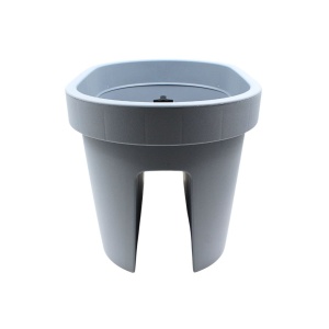 Ghiveci pentru balustradă, design oval, culoare gri antracit mat, 26x39.5x24 cm
