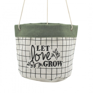 Ghiveci suspendat textil alb-verde 17 cm - Img 2