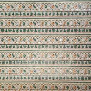 Hârtie kraft pentru ambalat cadouri, dans de globuri și linii zig-zag, 200x70 cm