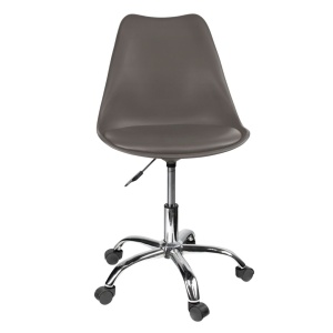Scaun de birou ergonomic pivotant IGER, reglabil pe înălțime, cu roți și pernă de șezut, gri