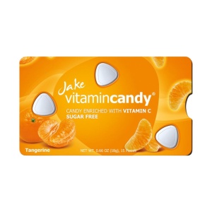 Jake Vitamin Candy – bomboane fără zahăr cu Vitamina C, mandarină, cutie cu 12 blistere