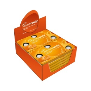 Jake Vitamin Candy – bomboane fără zahăr cu Vitamina C, mandarină, cutie cu 12 blistere