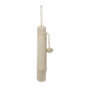 Jucărie de zgâriat și agățat cu minge, pentru pisici, 38x7x7 cm, culoarea bej
