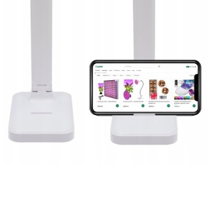 Lampă de birou LED Jumi, cu suport pentru telefon, alb, 3 niveluri de luminozitate