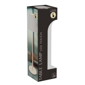 Lampă de masă, LED Touch, 10x36 cm, alb, 3 trepte de intensitate, lumină alb cald