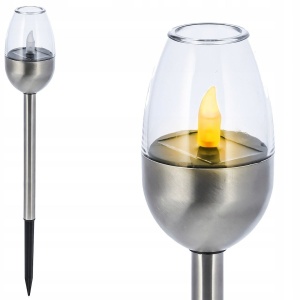 Lampă solară Jumi, LED alb cald, 39 cm, oțel inoxidabil, clasă protecție IP44, cu baterie reîncărcabilă