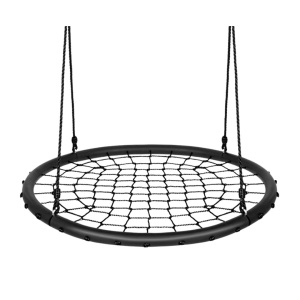 Leagăn tip cuib pentru copii, Koopman Ø100 cm, negru, reglabil, suportă până la 100 kg, pentru exterior și grădină