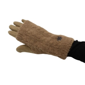 Mănuși damă, Antonio, cu funcție touch și manșetă detașabilă, culoare maro, one size
