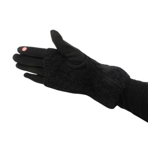 Mănuși damă, Antonio, cu funcție touch și manșetă detașabilă, culoare negru, one size
